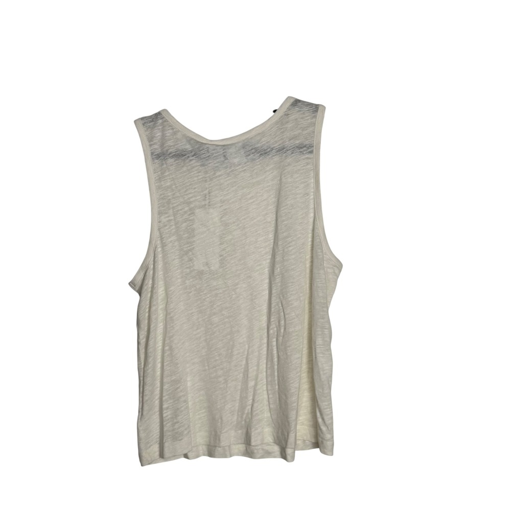 C&C California Womens XL Linen Lyocell Blend Tank Top Cream Sleeveless‎ NWT $40 - Picture 2 of 4